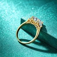 Bague en Moissanite couleur D 2 carats, argent sterling S925, taille brillant rond, Moissanite VVS1, bague de mariage pour femme, vente en gros d'usine.
