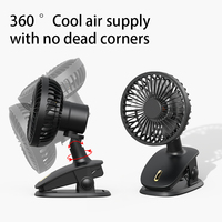 Pince de bureau rechargeable multifonctionnelle avec logo personnalisé puissant mini ventilateur portable USB petit ventilateur pratique de refroidissement par air
