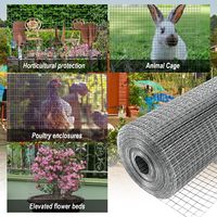 Grillage métallique - Treillis soudé robuste de calibre 19, maille de 1/2 pouce, galvanisé à chaud pour poulailler et clôture de jardin