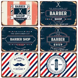 2023 nuevo cartel de barbería pintura de chapa de hierro Vintage decoración de fondo de barbería pintura de chapa de hierro colgante - Product Image 4