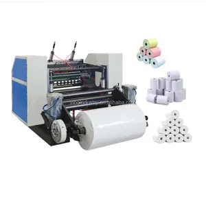 Automatic thermal paper slitting machine cash register paper roll rewinding slitter machine with coreless or core reiwnd
