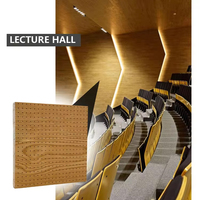 Panneaux muraux insonorisants décoratifs perforés en bois panneau acoustique pour théâtre, studio d'enregistrement de bureau à domicile