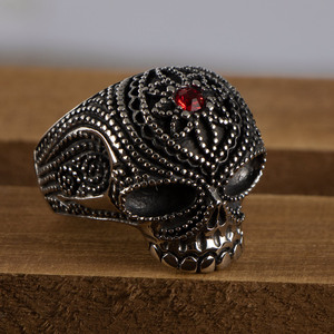 Skull <b>Titanium</b> Steel <b>Ring</b> Men's Index Finger Party Jewelry SA578 - Product Image 3