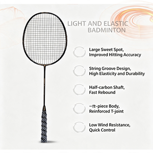 Raquette de badminton légère, raquette en graphite carbone 4U avec grip, raquette professionnelle pré-cordée pour hommes, femmes, débutants - Product Image 6