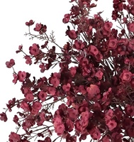 Guirlande de table en fleurs artificielles de gypsophile blanches et rouges faites à la main en soie pour Halloween, décoration de centre de table bordeaux au toucher réel