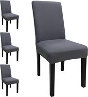Housses de chaise de salle à manger rouge vin housses de chaise de cuisine extensibles housses de chaise de salle à manger lavables amovibles pour Banquet à la maison