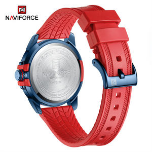 NAVIFORCE 9215T BEBER Montre-bracelet pour homme en silicone rouge, logo personnalisé en usine, quartz pas cher, étanche, décontractée, horloge, Reloj - Product Image 6