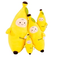 Nouvelle conception, oreiller en forme de banane, poupée kawaii, jouet en peluche émotionnel, peluche super douce, rembourrage en coton PP, cadeau pour enfant