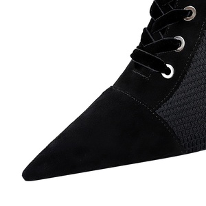 Botas de tacón de aguja para mujer, zapatos de tacón de 8 cm con punta de encaje, nuevos y sexys - Product Image 4