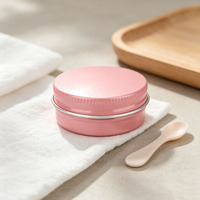 Pot cosmétique personnalisé en aluminium rose avec couvercle à vis pour baume à lèvres, cire, baume à barbe – Vente en gros, personnalisation de marque, métal