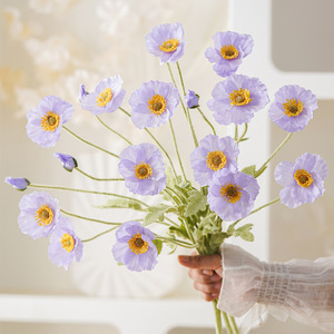 Flores Artificiales de Amapola Runye, Mezcla de Seda, Decoración para Bodas y Hogar, Estilo Moderno, Reutilizables - Product Image 3