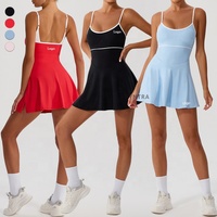 Tenue de sport pour femme, couleur contrastée, mini-robe plissée, tennis, fitness, gym, sport, golf, pickleball, vêtements de sport, robe avec poche pour short