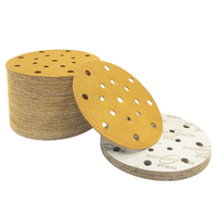 Disque de ponçage à crochets et boucles SANDFORCE de 6 pouces à 17 trous, disque abrasif anti-colmatage pour ponçage à sec, pour ponceuse pneumatique