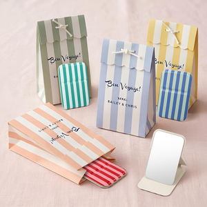 12 Espejos Compactos Italianos con Rayas, Espejos de Bolsillo Mini al por Mayor, Regalo de Cumpleaños para Chicas Solteras - Product Image 1