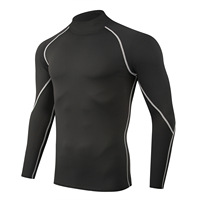 Haut de sport polyvalent à manches longues rayé en polyester/spandex pour homme, séchage rapide, idéal pour l'export – Le best-seller transfrontalier