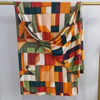 Hijab en jersey de coton tricoté sur mesure, respirant, imprimé double face, style bohème, motif léopard pour femme