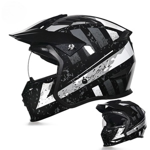 Casco da Moto Quattro Stagioni Estivo per Uomo e Donna, Casco Retrò Street Fighter Combinato, Casco Semi-Integrale per Moto - Product Image 3