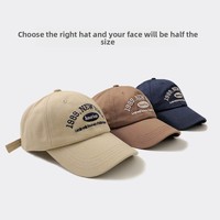 Casquette de baseball rétro en toile polyester/coton à 6 panneaux pour femme, style urbain polyvalent automne-hiver, broderie de lettres, 56-58 cm, été
