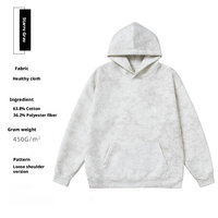 Hoodie Unisex 450G Sparkle Drop-Shoulder Warna Solid dengan Hiasan Rhinestone Custom, Bahan Sehat, Model Longgar Kasual, Streetwear