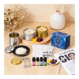 Kits de fabrication de bougies en coton parfumé non toxique en vrac, avec boîtes cadeaux de luxe vides, personnalisables et imprimées en relief - Product Image 6