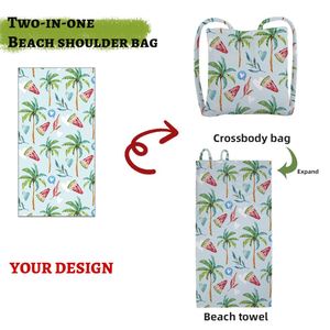 Serviette de plage extérieure robuste, légère, antidérapante, antimicrobienne, sans danger pour les enfants, deux-en-un, pour les voyages d'été - Product Image 1