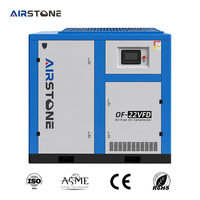 Compresseur d'air à vis industriel sans huile, lubrifié à l'eau, 22 kW 30 CV 8-12,5 bars, entraînement direct, pour l'alimentation, la médecine et l'électronique