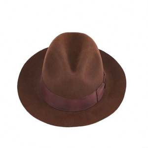 Chapeau Fedora en feutre de laine ND095 pour adulte unisexe avec garniture fleurie et nœud, casquette en laine pour toutes les saisons - Product Image 3