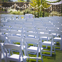Vente en gros Chaises pliantes en bois blanc d'extérieur Wimbledon Garden pour événements et mariages