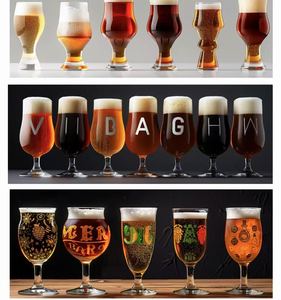 Logo personnalisé 11-15oz Verres à bière <span class=keywords><strong>Lambic</strong></span> tulipe à tige de style contemporain Verres à jus de fruit pour la fête au bar - Product Image 4