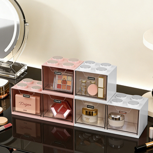 กล่องเก็บเครื่องสำอางแบบลิ้นชักพลาสติกสำหรับใช้ในบ้าน วางซ้อนกันได้ - Product Image 3