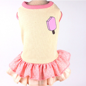 Venta al por mayor hermosa de perro en blanco helado patrón de verano para perros y gatos <span class=keywords><strong>ropa</strong></span> para mascotas - Product Image 4
