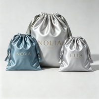 Sac en soie personnalisé, sac en satin, sac anti-poussière en soie de qualité supérieure, pochette en satin réutilisable avec cordon de serrage pour l'emballage de montres, bracelets et bijoux