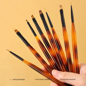 Stylo à gel UV pour nail art de style japonais, pinceau plat à poils synthétiques, embout serti avec capuchon pour débutants - Product Image 1