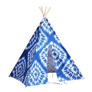 Katoenen Canvas Diamant Tie Dye Indoor Spelen Kinderen Tent Kinderen Tipi Tent