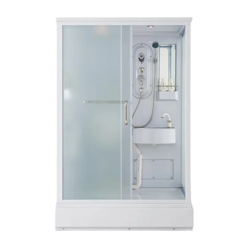 XNCPホテルプロジェクト全体的な湾曲したファンパーティションガラス引き戸シャワーエンクロージャープレハブバスルームユニットトイレ用バスルーム