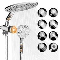 Pommeau de Douche en Silicone Auto-Nettoyant avec Logo Personnalisé OEM, Finition Chromée Premium, Ensemble de Douche Haute Pression avec Filtre