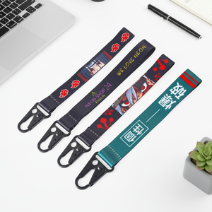Promotional Polyester Gift Key Chain Strap Printed Ribbon Sublimation Anime Keychain Lanyard Custom