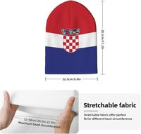 Bonnet en tricot personnalisé avec drapeau croate, en acrylique extensible doux, idéal pour le ski, le camping, les activités de plein air, les matchs sportifs et le soutien des équipes.