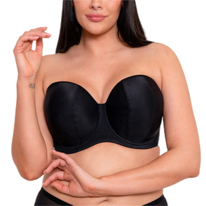 Sujetador de copa completa sin tirantes talla grande 34-42 DD E F FF G GG H <span class=keywords><strong>JJ</strong></span> cuello Halter material de poliéster - Product Image 6