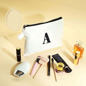 Sac à crayons personnalisé en toile brodée avec alphabet mignon, idéal pour les cadeaux d'anniversaire, de mariage, de demoiselle d'honneur - Product Image 5