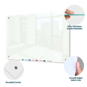 Hot Sale Customized Magnetic <strong>Glass</strong> <strong>Whiteboard</strong> New Dry Erase Writing Board in White Color - Product Image 2