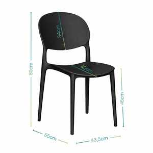 Sedie Oslo in Polipropilene con Schienale Ovale 43,5x55x80 Cm, Ergonomiche con Cuscinetti in Gomma Antigraffio, Ideali per Uso Interno ed Esterno - Product Image 2