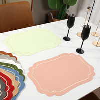 Nappe carrée en dentelle, cuir, plastique, imperméable, durable, antidérapante, faite à la main, broderie, design nordique, PVC, restaurant