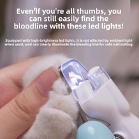 Coupe-ongles professionnel pour animaux de compagnie à LED - Outil de toilettage avec protection de sécurité et lame en demi-lune |   Coupe-ongles de précision pour chats et chiens