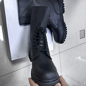 Bottes en cuir noir TSB100 pour hommes, à tige haute, à lacets, durables, pour toutes les saisons, usage décontracté - Product Image 6