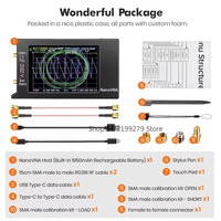 NanoVNA-H4 mise à jour Analyseur de réseau vectoriel 4 pouces 10k-1.5GHz HF VHF UHF Analyseur d'antenne Version 4.3 avec emplacement pour carte SD