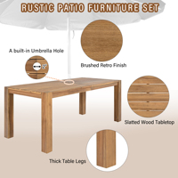 Ensemble de table et chaises d'extérieur rectangulaires en teck massif, fabrication artisanale de luxe, style moderne, meubles de haute qualité