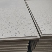 Panneaux de plafond acoustiques WLX, insonorisés, suspendus, en fibre minérale noire, dalles de plafond suspendu, 2 x 4