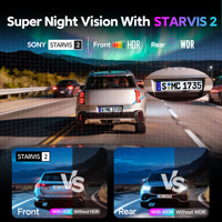 Caméra de tableau de bord DVR de voiture OEM/ODM AI 4K IMX675 STARVIS 2 WDR ADAS GPS WiFi à double objectif, enregistreur vidéo, rétroviseur