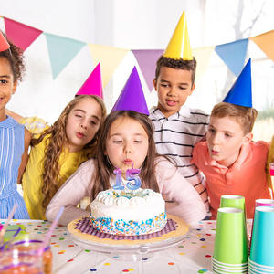 7e Bougie d'anniversaire en forme de chiffre rose, bleue et violette, mignonne, pour gâteau, pour filles, anniversaire, mariage, anniversaire de mariage, décorations de gâteaux - Product Image 4